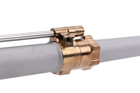 Close up of fully adjustable gas block on the Q Sugar Weasel Barrel Assembly